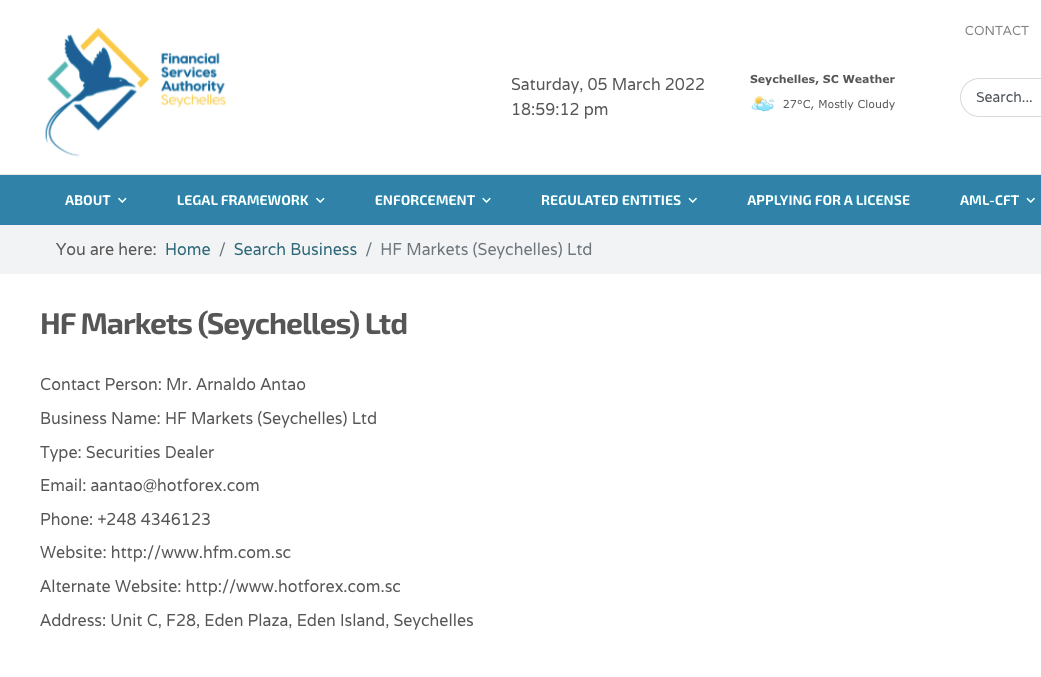 HotForex Registration in Seychelles