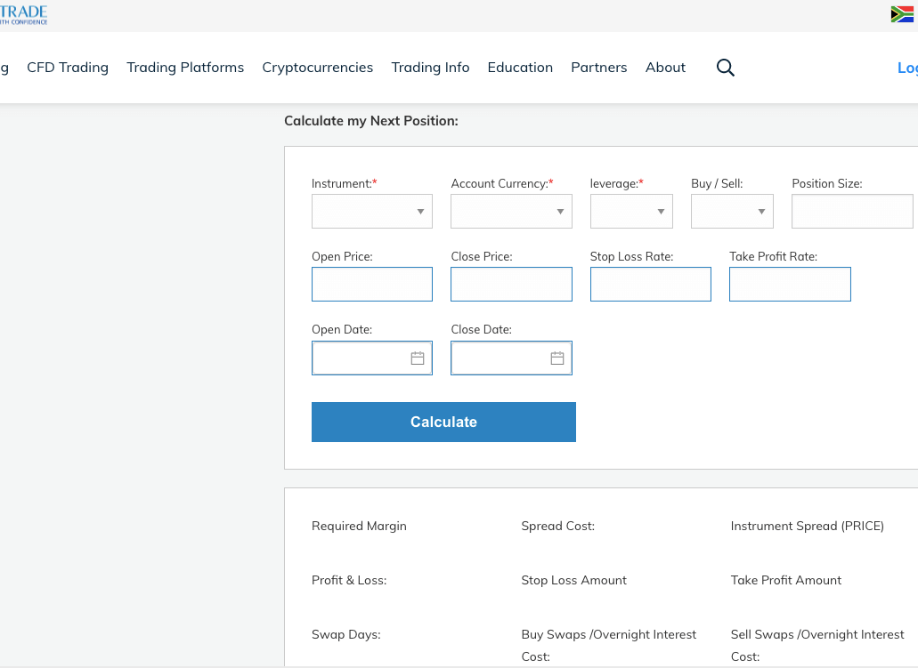 AvaTrade Swap Calculator