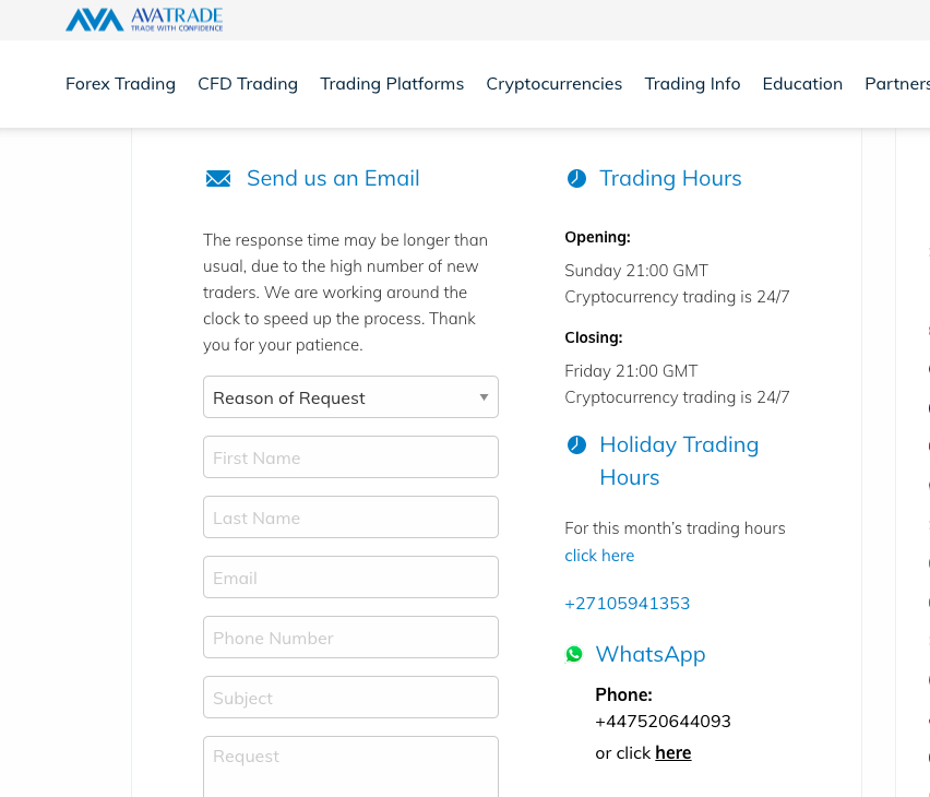 AvaTrade Email Support