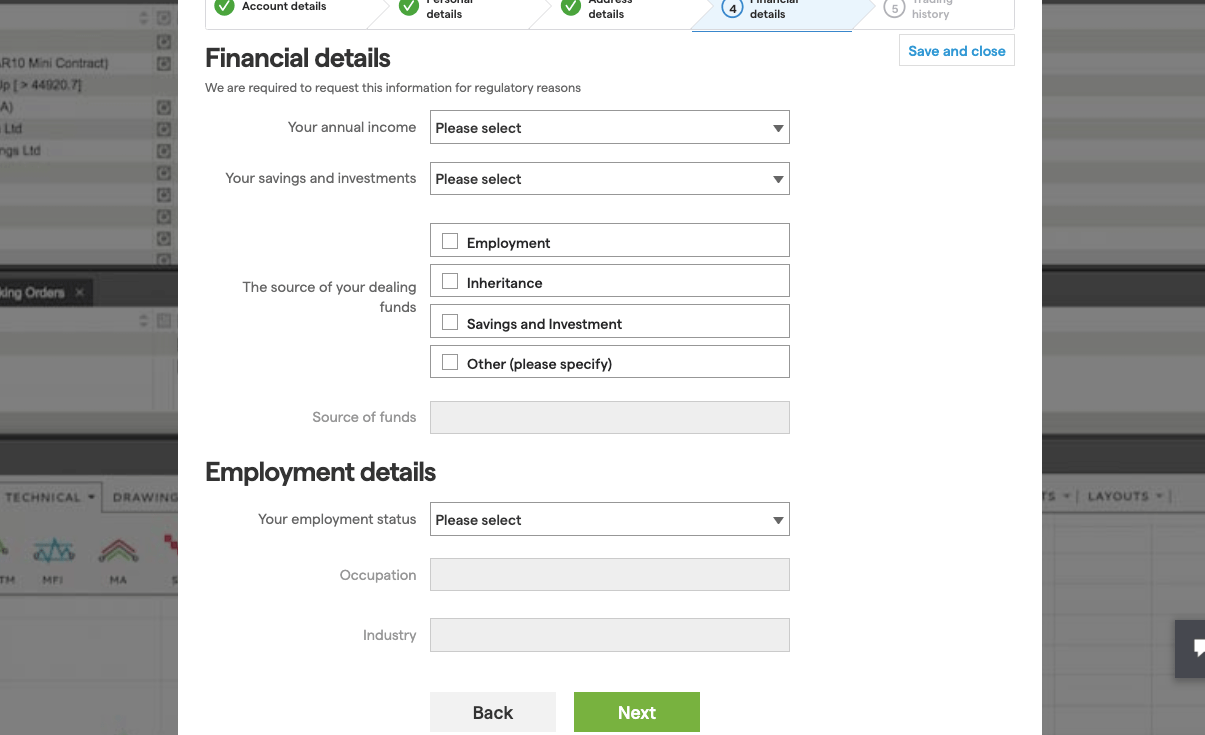 IG Markets Account Opening Requirement