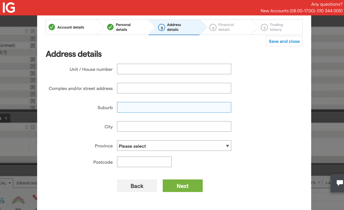 Account Registration with IG Markets