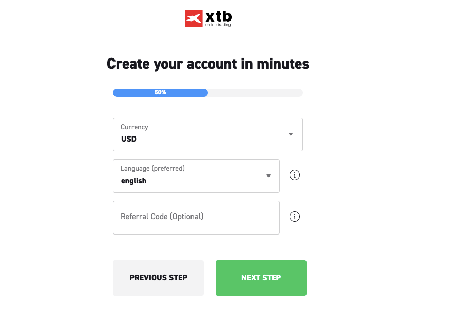 Account Currency on XTB South Africa