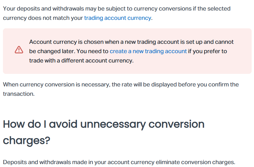 Forex Broker cross currency markup on deposits & withdrawals